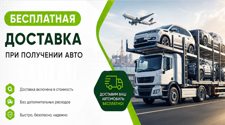 Акция! Бесплатная доставка по Шарыпове при получении авто